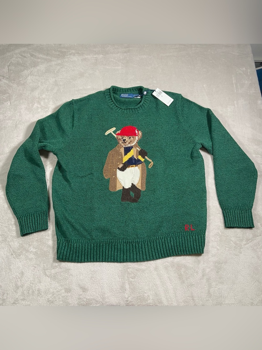 Polo Ralph Lauren Men's Polo Bear Rollneck Sweater Green Size XL NWT Polo Bear